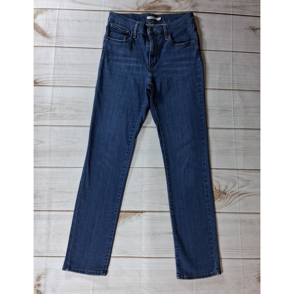 Levis 724 High Rise Straight Jeans Womens Size 30 Medium Wash Stretch Denim
